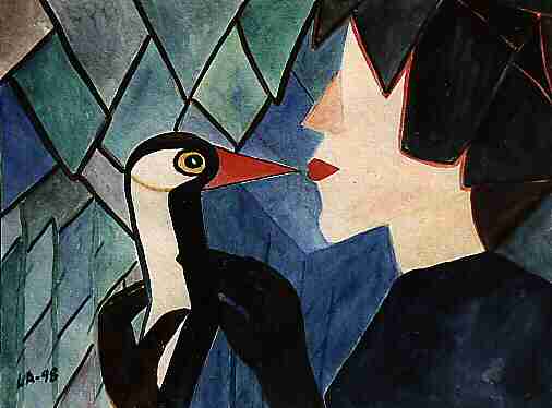 Ann&auml;herung Aquarell 30 x 40 cm