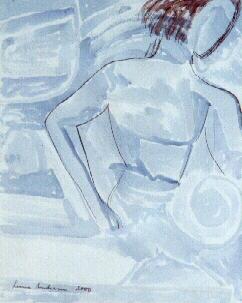 Am Montag Morgen Aquarell 24 x 32 cm