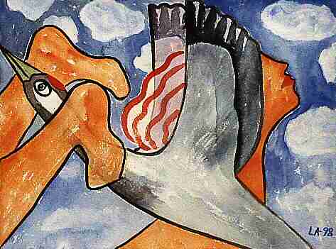 Zugvogel Aquarell 50 x 64 cm