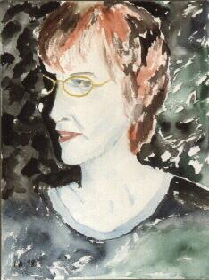 Leena Andersen Selbstbildnis Aquarell